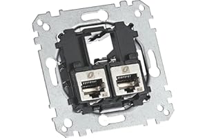 Schneider Electric Merten Tragplatte mit Anschlußmodul Actassi RJ45 Cat6A STP, 2 Ausgänge, Unterputz, Artikelnummer MEG4576-0022