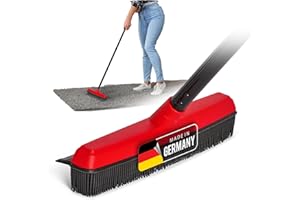 Novaliv Balai en caoutchouc avec manche à clipser pour voiture et extracteur - Balai de coiffeur à picots pour l'intérieur et sols en pierre, tapis, sol