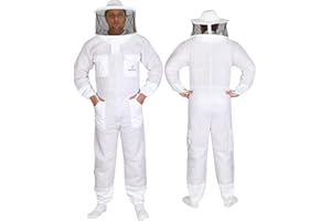 S Self Mark Bee Suit Veil Hood Hat Clothes Suit three layer ultra ventilated Full Body professional Beekeeper Protective suit Jacket Coat and Trouser beekeeping suit White