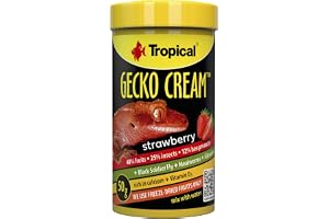 GECKO CREAM STRAWBERRY 100 ml/50G - jordgubbsmat för cilierade geckos och andra ödlor