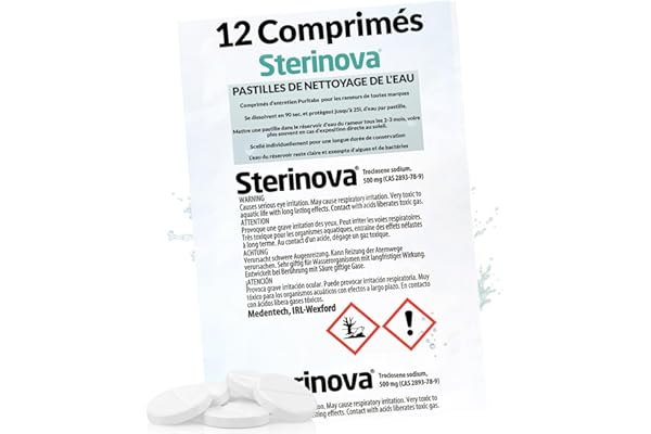 JB White Puritabs Sterinova 12x Pastille Purification Eau pour Rameur Compatible avec Waterrower, Yamo, Pasyou, Joroto, SportPlus, pastilles Eau Potable de Chlore Contre Les algues (2 x 6 Piece)