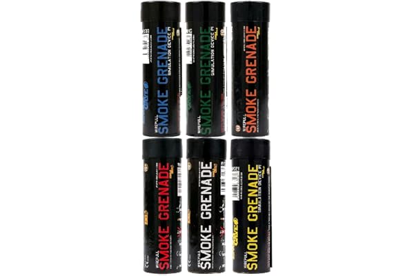 Enola Gaye 3 x Grenades fumigène avec poignée (Couleur au Hasard) - Bleu