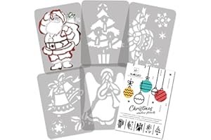 ‎NAKLEO NAKLEO Weihnachten Malschablonen 5 Stück Set 21x30cm, Wiederverwendbare Kunststoff Weihnachst Muster für Kunstschnee Spray und Malen, DIY Handwerk Dekoration, Fenster Wand Holz Türen Karte