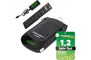 [ Test SEHR GUT, Note 1.2 *] Zehnder HX 2600 Mini Digital Sat Receiver mit Aufnahmefunktion, HD fähig, für Satellitenschüssel Satelliten Satellit TV Fernseher, mit HDMI & lernbare Fernbedienung