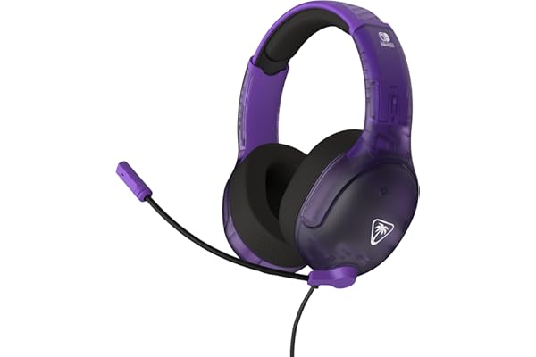Turtle Beach Airlite Fit Casque de Jeu Filaire Ghost Violet sous Licence Officielle pour Toutes Les Nintendo Switch - Microphone à Bascule et Silencieux, Oreillettes de Confort supérieur