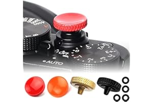SQUAMIFY 4 Stück Camera Shutter Button, Volles Kupfer Konkaver Auslöser Knopf, mit Gewindeschraube Weicher Auslöser, für Leica, für Fujifilm X100VI X-T30 X-T20 X-T10 X-T5 X-T4 X-T3 X-PRO