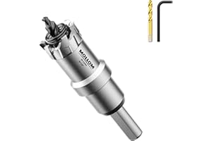 Mollom (22mm | 7/8") Sierra de Corona de T.C.T Carburo Broca con 2 Brocas,Punta de carburo de tungsteno para Metal Duro,Acero,Hierro,Cobre,Madear,Latón,Plástico