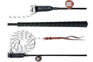 JA Horse Pferd Kontaktstock mit Seil für die Training Bodenarbeit 100/120 cm, Bodenarbeitstick Reitstick Pferdestick Longiergerte Finesse-Stick Carrot Stick Horsemanship Stick (120 cm, schwarz)