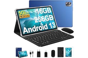 MEBERRY Tablette 10.36 Pouces Android 13 Écran 2K Tablette 16 Go RAM+256 Go ROM (TF 1To), Tablette Tactile avec Processeur Octa-Core 2.0 GHz, 5G WiFi丨5+13MP丨8600mAh丨Certifié GMS丨2 en 1 Tablette - Bleu