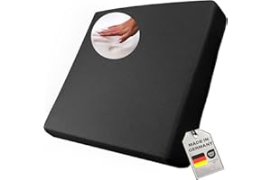 Supply24 since 2004 Orthopädisches Anti Dekubitus Viscoschaum-Sitzkissen 40x40x10 cm – Made in Germany | Ergonomisch & druckentlastend | RG60 (mittel) | Schwarzer Polyesterbezug, waschbar & rutschfest