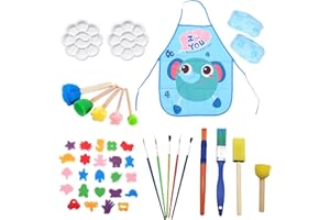 KATSLYN 41 Pcs Paint Brush Set Kids, Toddler Painting Set, Various Sizes Colorful Paint Sticks For Children, Children Early DIY Learning Toddler Paint Brushes for Arts and Crafts Watercolor, Oil, Acrylic