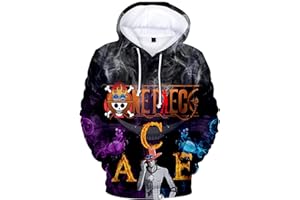 YIMIAO Unisex 3D Drucken One Piece Pullover Manga Anime Outwear Herren Jungen Hoodie Luffy Ace Kapuzenpullover