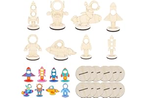 Firavggu 24 piezas juego de manualidades de coheteros - juguete para pintar - regalos para niños y niñas