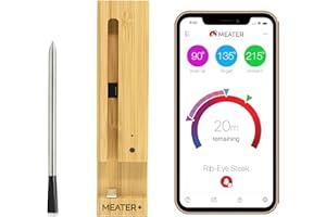 MEATER Plus | Jusqu'à 50m Longue Portée Thermomètre à Viande Intelligent Sans Fil Pour Gril, Four, Cuisine, Barbecue, Rôtissoire avec Connectivité Bluetooth et WiFi