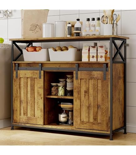 Credenza 80x120 Cm Con 3 Cassetti E Ripiani Regolabili – Stile Moderno Nero E Legno, Perfetta Per Soggiorno E Camera