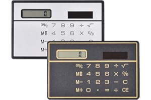 KEEYIRA 2Pcs Ultra Thin Calculators, Solar Pocket Calculator, 8-Digit Mini Credit Card Sized Calculator Small Basic Calculator Portable Handheld Calculators for Home Office School