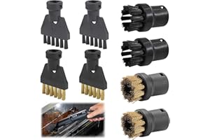 PMUEUFF 8 Stück für Kärcher Dampfreiniger Zubehör SC1 SC2 SC3 SC4 SC5, Dampfreiniger Handgerät, Dampfreiniger Bürste Set, Rundbürste, Fugenbürsten, Dampfreiniger Ersatzteile