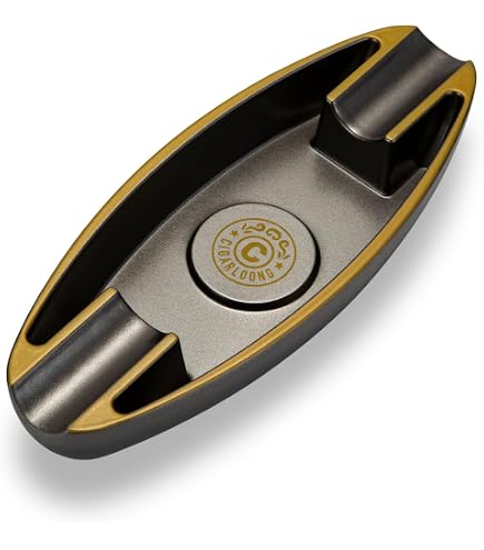 Cendrier à Cigares En Porcelaine Germanus - Design Élégant Avec 2 Encoches - 19,2x16,2cm