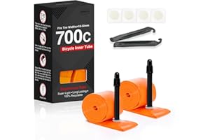 HYCLINE 2-Pack TPU 700×18-32C Bike Inner Tube, Ultralight ALLRoad Bike Tube with 45mm/65mm/85mm Presta Valves for Road Bike (Include Bike Tube Patch Repair Kit)