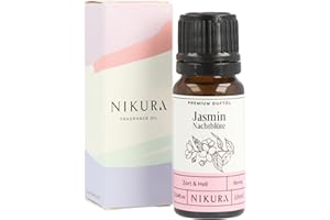‎NIKURA Nikura Jasmin (Nachtblüte) Duftöl - 10ml | Perfekt für die Seifen- und Kerzenherstellung, Wachsmelts, Diffusoren für Zuhause, Aromabrenner | Ideal zur Nutzung in Badebomben, Parfümduft, Kerzenduft