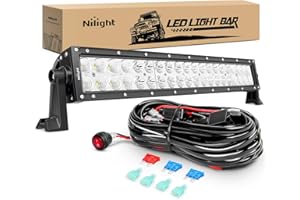 Nilight ZH017 22Inch 120W Spot Flood Combo Bar Led Off Road Lights with 16AWG Wiring Harness Kit, 2 Years Warranty