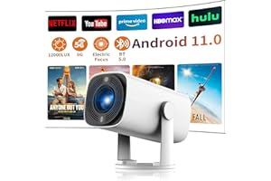 YSAMETP Vidéoprojecteur 5G WiFi Bluetooth Projecteur Full HD 1080P 4K Support Movie Projector 8000L Oudoor Mini Projecteur Portable Compatible avec TV Stick Ordinateur Portable Tablette PC HDMI USB TF DVD