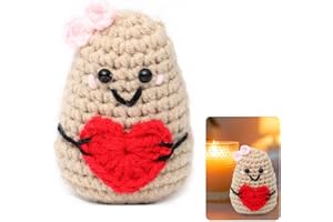 LINGJIA Positive Potato, Broccoli Positivi, Biglietti di Incoraggiamento, Lucky Charms, Giocattoli a Maglia, Supporto Emotivo, Piccoli Regali, Decorazioni per la Casa, Regali di Compleanno (Cachi)