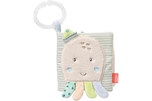 Fehn 054415 - Libro de tela con diseño de pulpo, libro sensorial para bebés y niños pequeños a partir de 0 meses, fomenta el sentido del tacto y la conciencia de sí mismos, tamaño: 11 x 11 cm