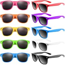 10 Occhiali Da Sole Colorati Con Lenti A Specchio – Montatura Trasparente – Per Feste, Spiaggia, Piscina – Unisex Adulti