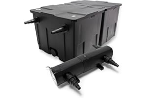 Wiltec Kit complet: CBF-350B Filtre de bassin jusqu'à 60000 L Biologique, CUV-224 lampe uv UVC Clarificateur avec 24 Watt Puissance UV-C