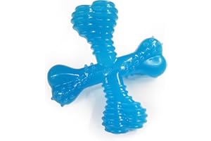 Nylabone Jouet à mâcher pour les chiots qui font leurs dents, en forme d’os en X, arôme bœuf, pour les petits chiens/chiots de 0 à 7 kgs, Chiens à mâchouillage puissant/extrême