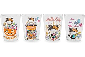 Silver Buffalo Sanrio Hello Kitty Halloween Lot de 4 mini verres à whisky 60 ml
