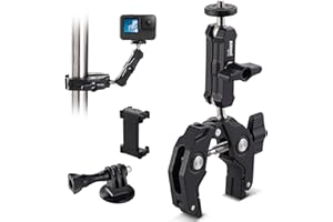 AITTEEL Super morsetto di montaggio Desk Selfie Stick Treppiede Stand Gimbal Rod 360 Ballhead Magic Arm con 1/4 "3/8" porta adattatore di estensione per LED Light Monitor Canon Nikon DSLR GoPro DJI (CP-12)