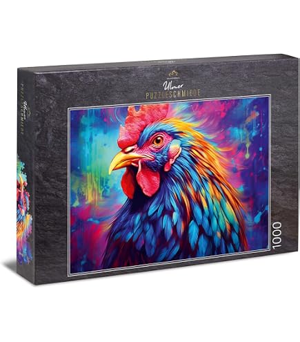 Ulmer Puzzleschmiede Puzzle 1000 Pezzi 'Quack' – Anatra Iridescente Su Sfondo Astratto, Made In Germany - 2