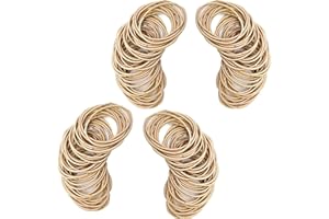 FADBUDS 100 PCS Hair Bands, 2mm Small Thin Elastic Hair Ties Seamless Ponytail Braids Holders, Strong Bulk Hair Bobbles No Metal Gentle Elastics No Damage Snag Free for Women Men Girls Kids (Beige)