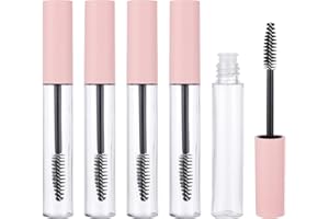 adakel 5 Stück leere Mascara Flasche mit Wimpern Zauberstab, Leere Wimpern Rohr Wimpern Creme Flasche,10ml, Rosa