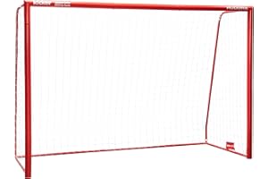 HUDORA Expert 300 Edition | But de Football de Jardin en Acier au Design Exclusif Kicker Enfants et Adultes, Rouge, 300 cm