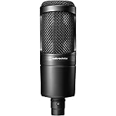 Audio-Technica AT2020 Microfono cardioide a condensatore (connessione XLR) per voce fuori campo, podcasting, streaming e regi