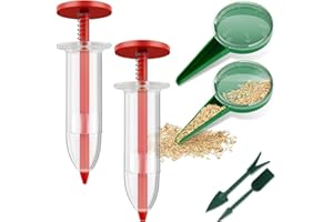LJUNFCL 6 Stück Saatgut Sämaschin, Samenspender Set, Aussaat Samenspender, Hand Saatgut Sämaschine, Seed Dispenser, Aussaat-Setzling-Werkzeug, für Gemüse, Blumen, Bewässern & Bodenlockern