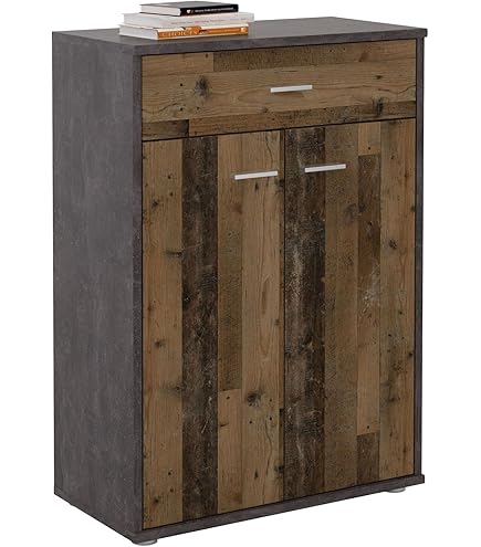 Kommode Sideboard CLIF 1 Tür 4 Schubladen Old Wood Optik, von Forte