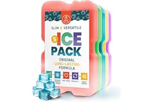 Healthy Packers Ice Pack for Lunch Box - Freezer Packs - Original Cool Pack (Set of 5) | Slim & Long-Lasting Ice Packs for Your Lunch or Cooler Bag (Combo)