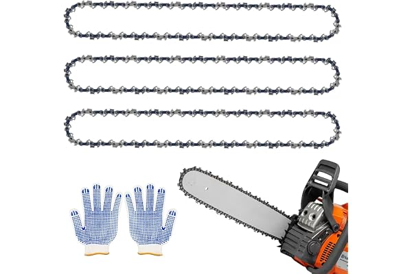 Set med 3 sågkedjor 3/8 tum LP 1,3 mm 52 TG 35 cm såglängd kedjesågskedja med baklager kedja för olika motorsågar motorsågar, kompatibel med Dolmar, Stihl, Einhell, Makita