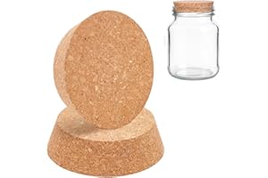 DILIREBA 2 tappi in sughero grandi, 110 x 90 mm, tappi in sughero conico, tappi in sughero in legno naturale, morbido per vini, bottiglie decorative, bicchieri, arte (2 pezzi in colore legno naturale)