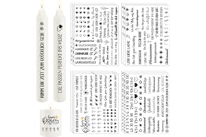 Yezirzax 12 PCS Kerzentattoos (400+ Muster) Wassertransferdruck Sticker |Wasserschiebefolie | Kerzenfolie | Kerzensticker Dekorieren | DIY Geschenk Kerzendekoration, Kerzentattoos Dekorieren (Mix-2)