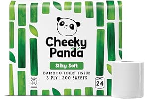 The Cheeky Panda Bamboo Toilet Rolls Bulk Buy – 24 Rolls of 3 Ply Toilet Paper | Plastic Free Packaging and Sustainable Tissue Paper | White