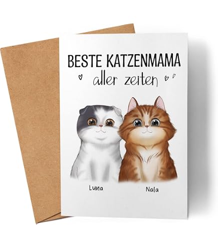 Muttertagskarte Mit Katzenmotiv | 'Für Immer An Deiner Seite' | 125 X 125 Mm | Hochwertiges Premiumpapier 300 G/m²