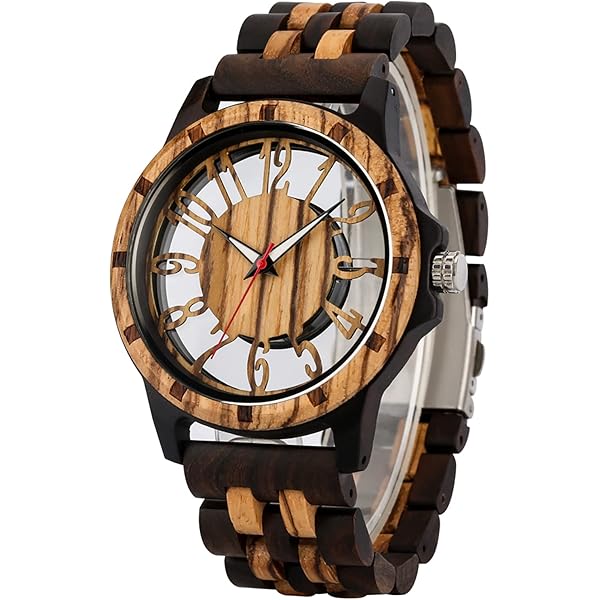 BOBO BIRD Wood Analogue Men's Watch (Orange Dial Orange Colored