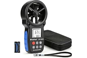 HoldPeak 866B digital vindmätare, vindtemperatur, max/min, bakgrundsbelyst LCD, luft- och luftflödeskvalitet för vindsurfing, kitesurfing, segling, surfing, fiske