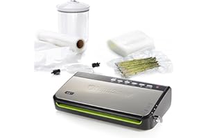 Foodsaver Food Vacuum Sealer Machine with Integrated Roll Storage | Bag Cutter and Delicate Food Mode | Includes Assorted Vacuum Sealer Bags | FFS005, Black