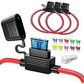 JOREST 3pcs 12AWG Standard In-Line Fuse Holder, ATC/ATO Flat Automotive Waterproof Fuse Holder for Car/Truck/Motorcycle + 10p